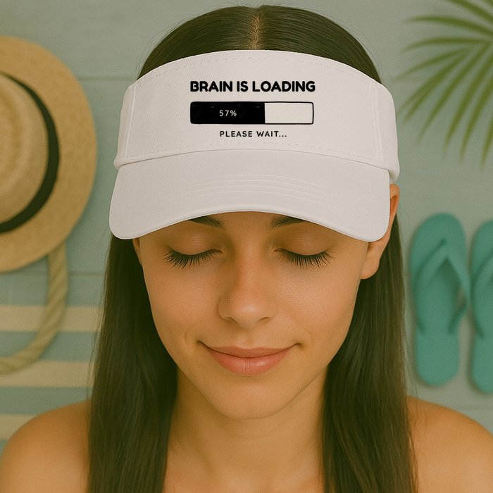 Brain Is Loading Please Wait Funny Valucap Bio-Washed Visor