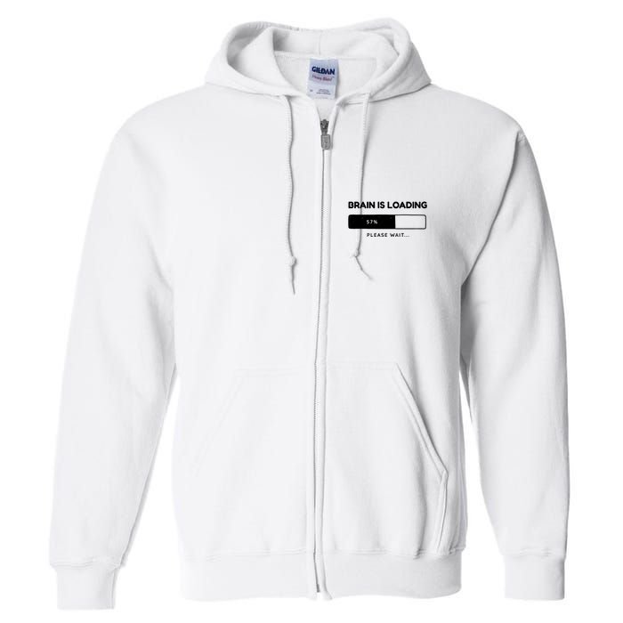 Brain Is Loading Please Wait Funny Full Zip Hoodie