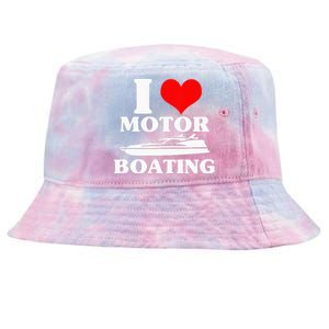 Boater I Love Motor Boating Funny Boating Tie-Dyed Bucket Hat