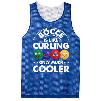 Bocce Is Like Curling Only Much Cooler Bocce Ball Player Gift Mesh Reversible Basketball Jersey Tank