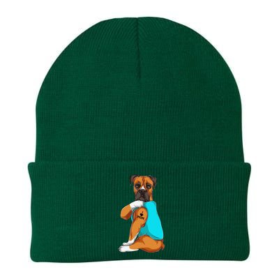 Boxer I Love Mom Tattoo Apparel Dog Mom Gifts Knit Cap Winter Beanie