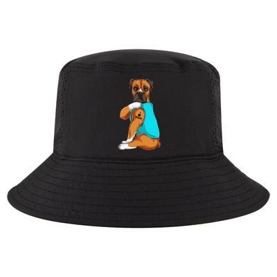 Boxer I Love Mom Tattoo Apparel Dog Mom Gifts Cool Comfort Performance Bucket Hat