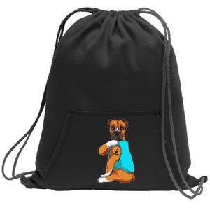 Boxer I Love Mom Tattoo Apparel Dog Mom Gifts Sweatshirt Cinch Pack Bag