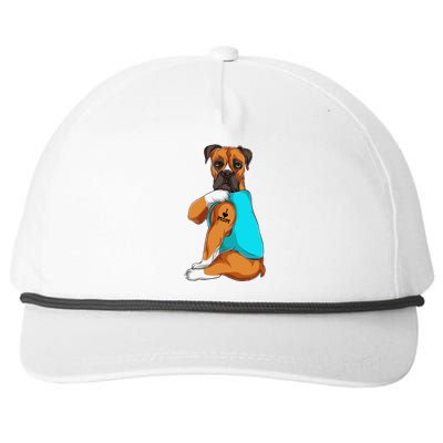 Boxer I Love Mom Tattoo Apparel Dog Mom Gifts Snapback Five-Panel Rope Hat