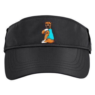 Boxer I Love Mom Tattoo Apparel Dog Mom Gifts Adult Drive Performance Visor