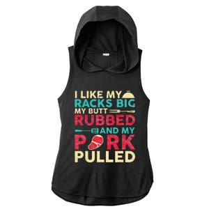 BBQ I Like My Racks Big My Butt Rubbed And My Pork Pulled Ladies PosiCharge Tri-Blend Wicking Draft Hoodie Tank