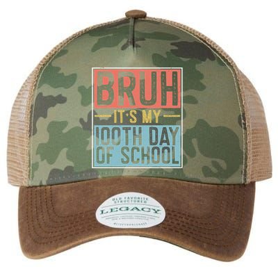Bruh ItS My 100th Day Of School Boys Legacy Tie Dye Trucker Hat