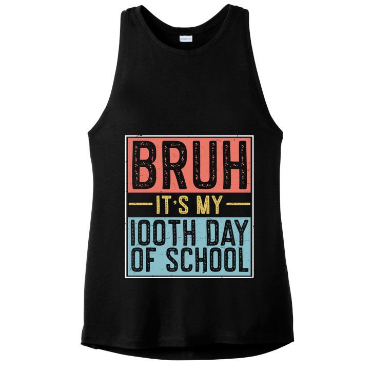 Bruh ItS My 100th Day Of School Boys Ladies PosiCharge Tri-Blend Wicking Tank