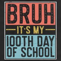 Bruh ItS My 100th Day Of School Boys 7 Panel Mesh Trucker Snapback Hat