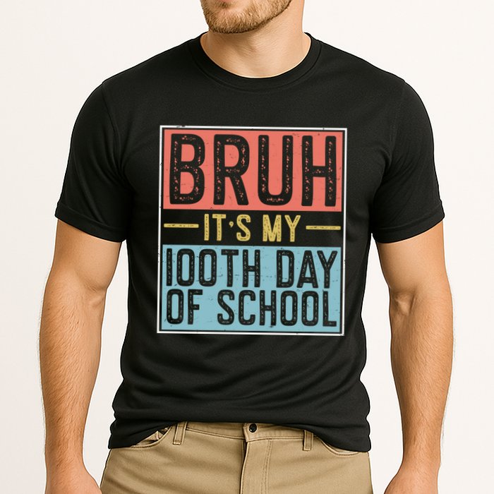 Bruh ItS My 100th Day Of School Boys Performance Shirt