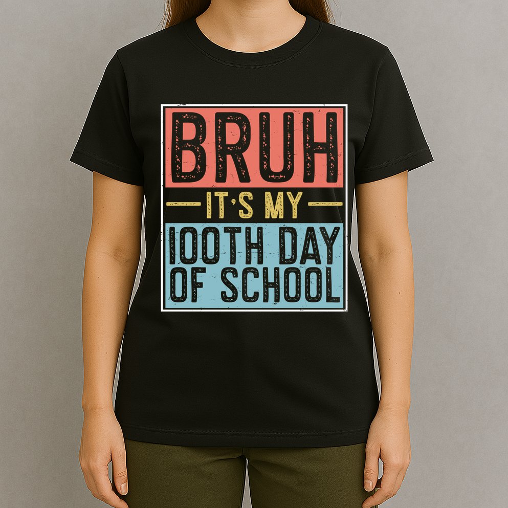 Bruh ItS My 100th Day Of School Boys T-Shirt