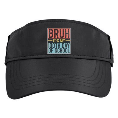 Bruh ItS My 100th Day Of School Boys Adult Drive Performance Visor