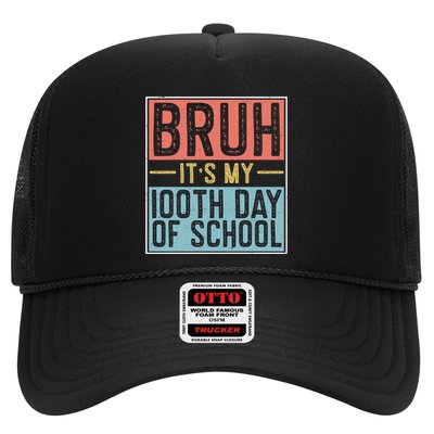 Bruh ItS My 100th Day Of School Boys Trucker Hat