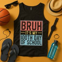 Bruh ItS My 100th Day Of School Boys Tank Top