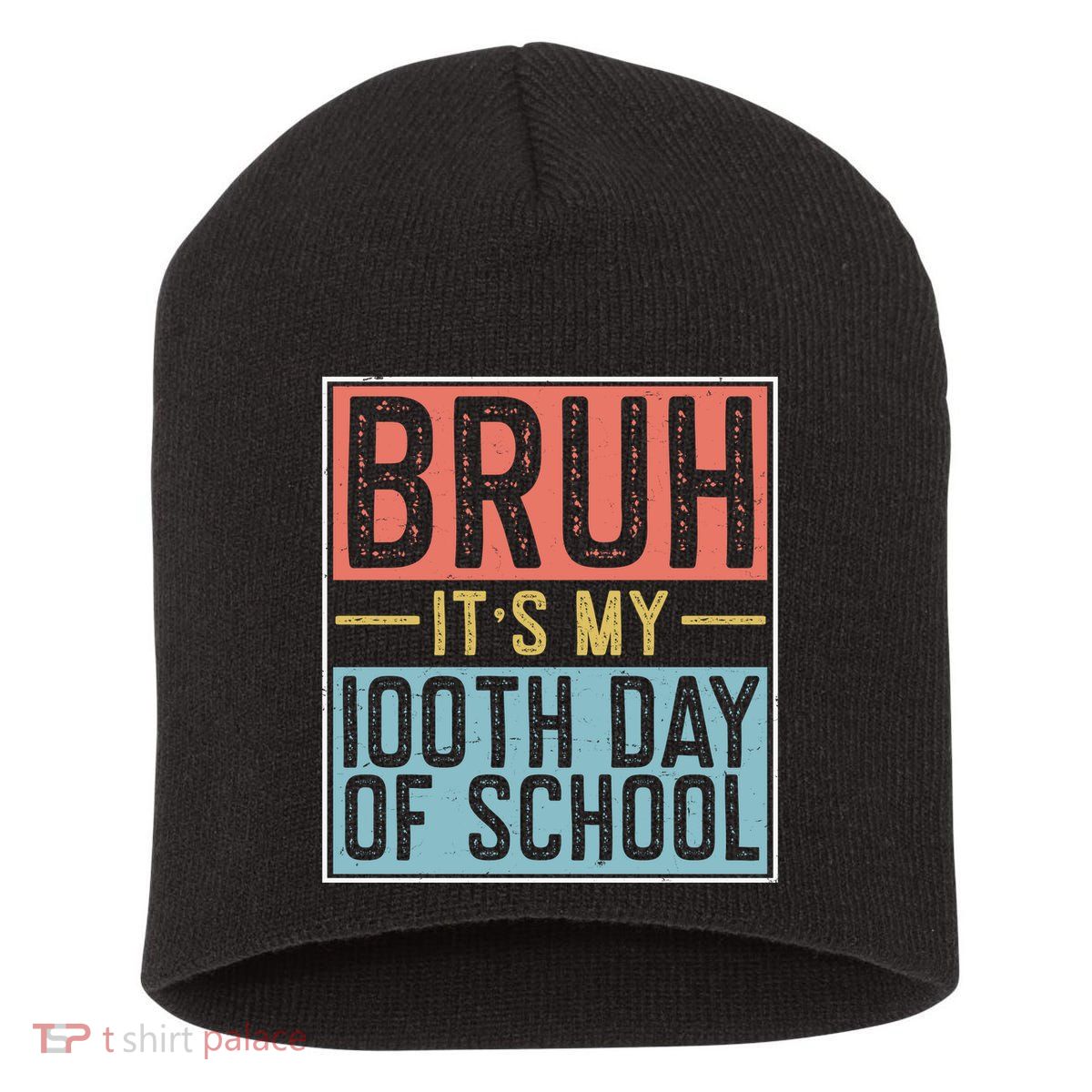 Bruh ItS My 100th Day Of School Boys Short Acrylic Beanie