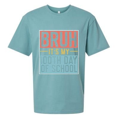 Bruh ItS My 100th Day Of School Boys Sueded Cloud Jersey T-Shirt
