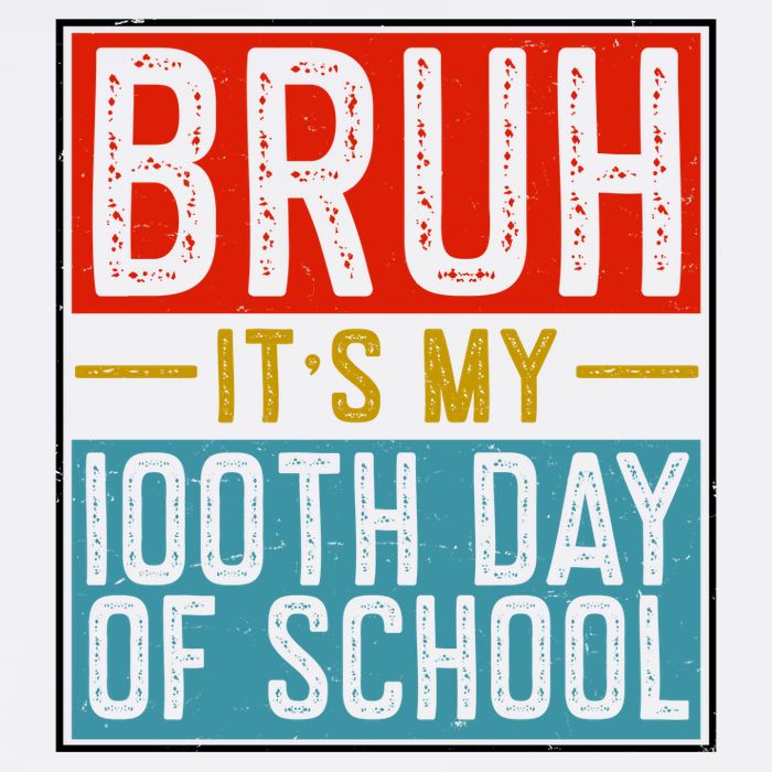 Bruh ItS My 100th Day Of School Boys Garment-Dyed Sweatshirt