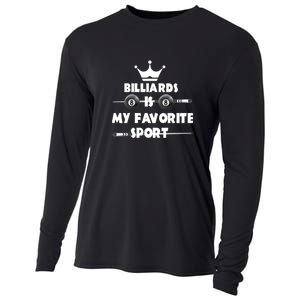 Billiards Is My Favorite Sport Billiards Dad Gift For Father’s Day Cooling Performance Long Sleeve Crew