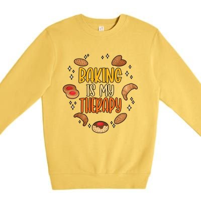 Baking Is My Therapy Meaningful Gift Premium Crewneck Sweatshirt