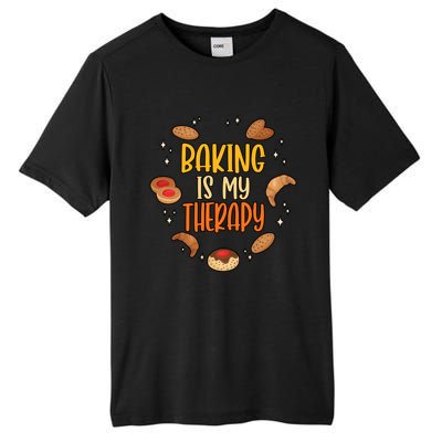 Baking Is My Therapy Meaningful Gift Tall Fusion ChromaSoft Performance T-Shirt