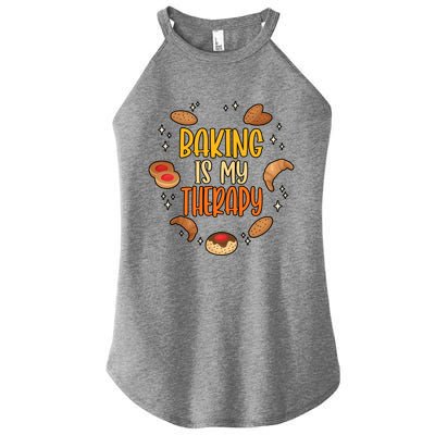 Baking Is My Therapy Meaningful Gift Women’s Perfect Tri Rocker Tank