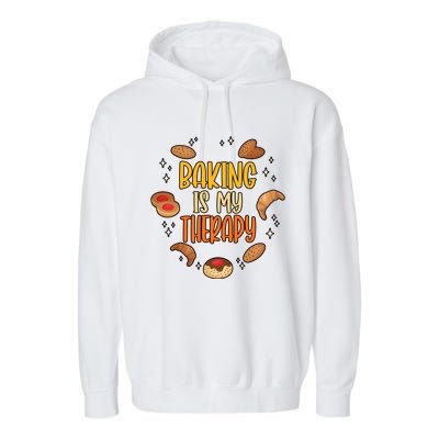 Baking Is My Therapy Meaningful Gift Garment-Dyed Fleece Hoodie