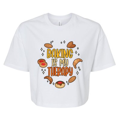 Baking Is My Therapy Meaningful Gift Bella+Canvas Jersey Crop Tee