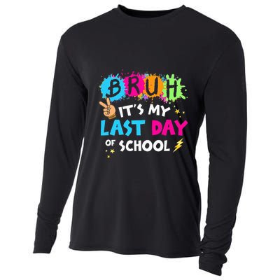 Bruh ItS My Last Day Of School Graduate 2024 Cooling Performance Long Sleeve Crew