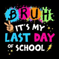 Bruh ItS My Last Day Of School Graduate 2024 Cropped Pullover Crew