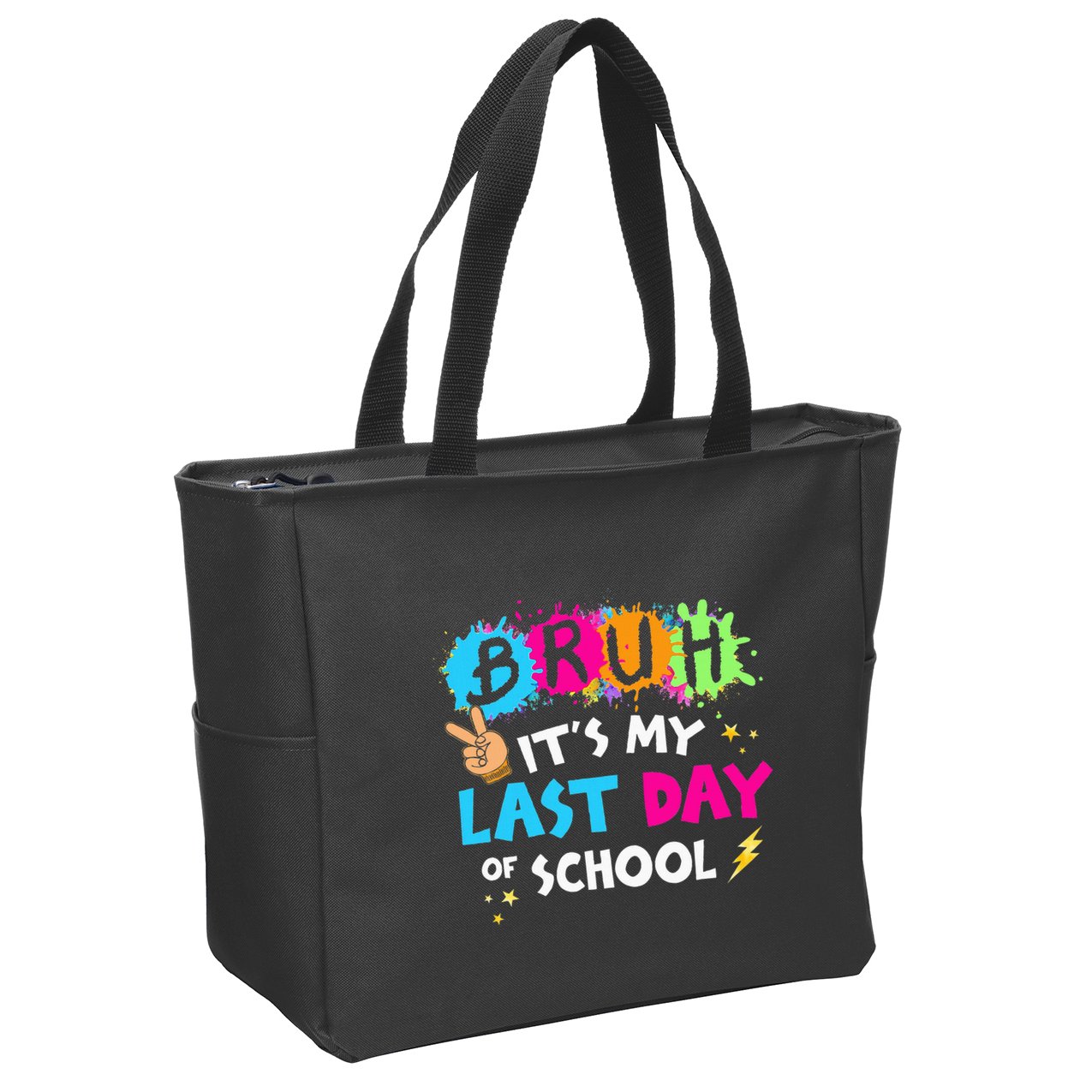 Bruh ItS My Last Day Of School Graduate 2024 Zip Tote Bag
