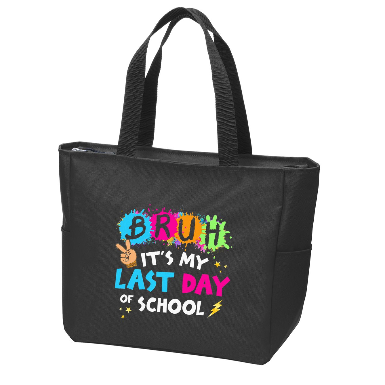 Bruh ItS My Last Day Of School Graduate 2024 Zip Tote Bag
