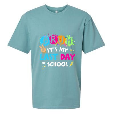 Bruh ItS My Last Day Of School Graduate 2024 Sueded Cloud Jersey T-Shirt