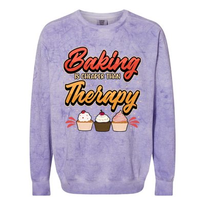 Baking Is My Therapy Gift Colorblast Crewneck Sweatshirt