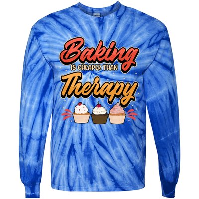 Baking Is My Therapy Gift Tie-Dye Long Sleeve Shirt