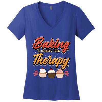 Baking Is My Therapy Gift Women's V-Neck T-Shirt