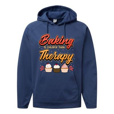 Baking Is My Therapy Gift Performance Fleece Hoodie