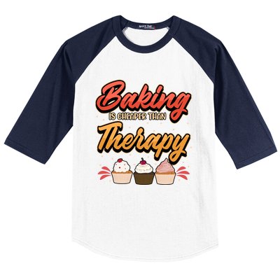 Baking Is My Therapy Gift Baseball Sleeve Shirt