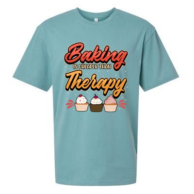 Baking Is My Therapy Gift Sueded Cloud Jersey T-Shirt