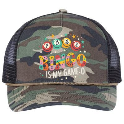 Bingo Is My GameO Funny Bingo Fan Retro Rope Trucker Hat Cap