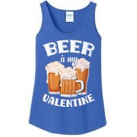 Beer Is My Valentine Funny Gift Funny Adult Anti Valentine's Day Funny Gift Ladies Essential Tank