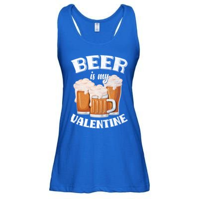 Beer Is My Valentine Funny Gift Funny Adult Anti Valentine's Day Funny Gift Ladies Essential Flowy Tank