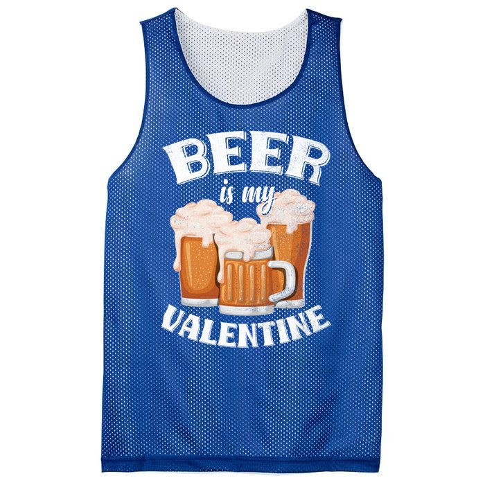 Beer Is My Valentine Funny Gift Funny Adult Anti Valentine's Day Funny Gift Mesh Reversible Basketball Jersey Tank