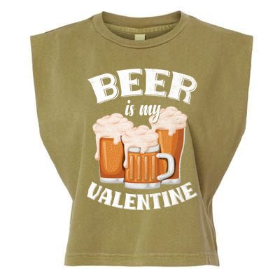 Beer Is My Valentine Funny Gift Funny Adult Anti Valentine's Day Funny Gift Garment-Dyed Women's Muscle Tee