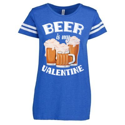 Beer Is My Valentine Funny Gift Funny Adult Anti Valentine's Day Funny Gift Enza Ladies Jersey Football T-Shirt