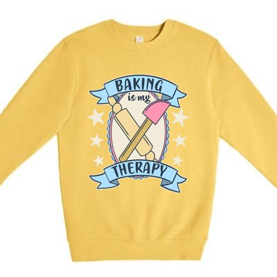 Baking Is My Therapy Gift Cute Baker Gift Premium Crewneck Sweatshirt