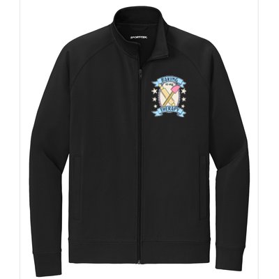 Baking Is My Therapy Gift Cute Baker Gift Stretch Full-Zip Cadet Jacket