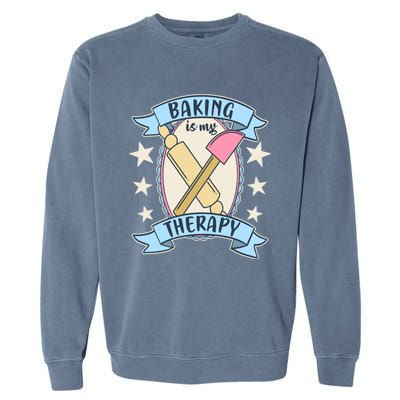 Baking Is My Therapy Gift Cute Baker Gift Garment-Dyed Sweatshirt