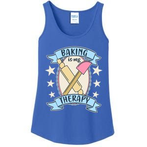 Baking Is My Therapy Gift Cute Baker Gift Ladies Essential Tank