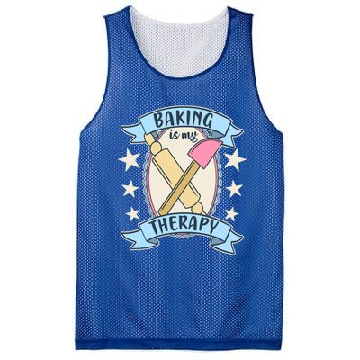 Baking Is My Therapy Gift Cute Baker Gift Mesh Reversible Basketball Jersey Tank