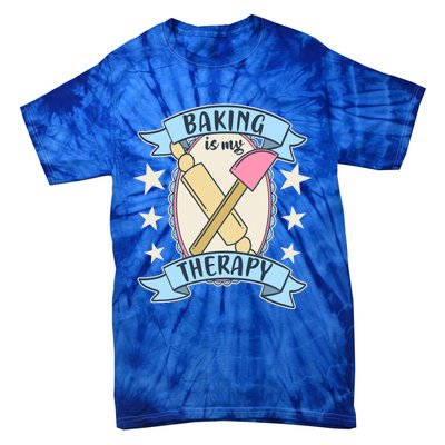 Baking Is My Therapy Gift Cute Baker Gift Tie-Dye T-Shirt